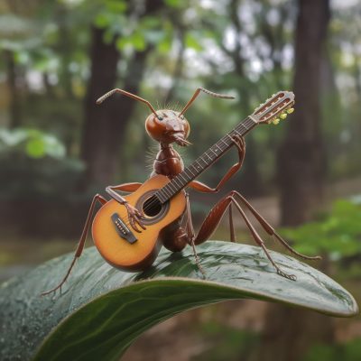 ant with gitar