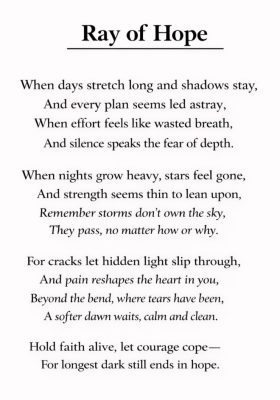 Ray of Hope Poem