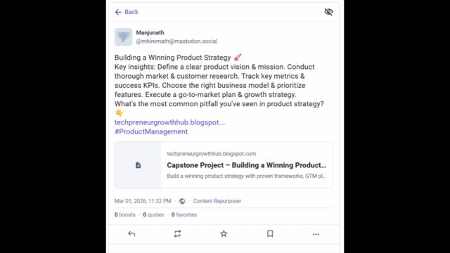 AI-Powered Blog to Mastodon Repurposer